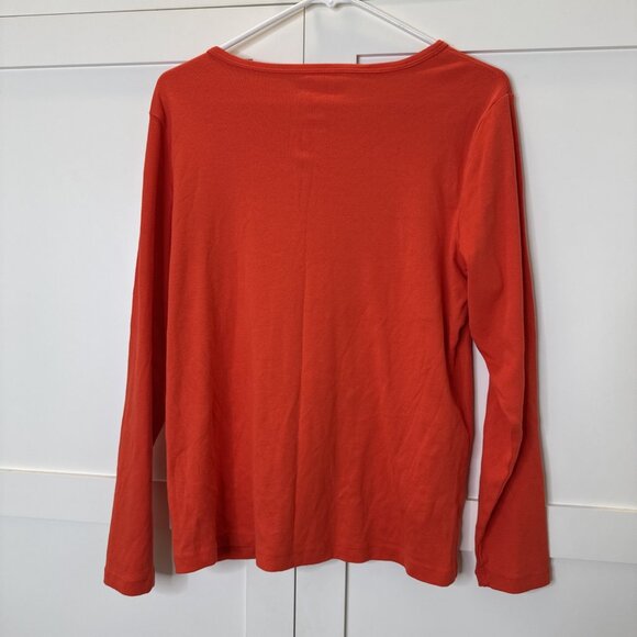 ST. JOHN'S BAY Essential Tee Womens Long Sleeve Orange XL - Picture 9 of 15